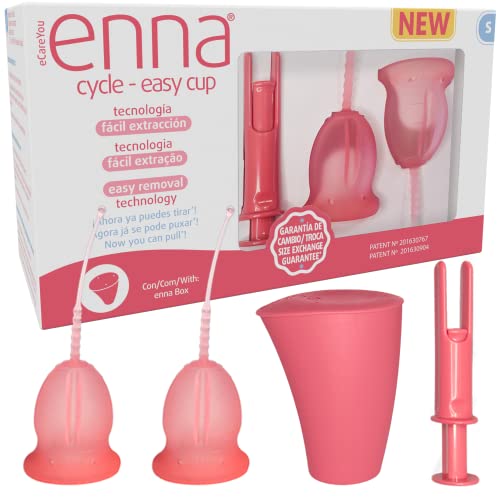Enna Cycle Easy - Taglia S - 2 Coppette Mestruali + Contenitore Di Sterilizzazione + Applicatore
