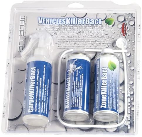 Veichles Killer Bact - Igienizzante 200 Ml Limone Con Carpet Antibatterico Per Tappeti Auto - Per Ambienti E Autoveicoli Impianti A/C
