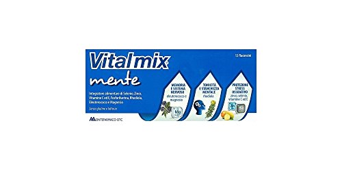 Montefarmaco Integratore Alimentare Per La Memoria E Concentrazione Vitalmix Mente, 12 Flaconcini