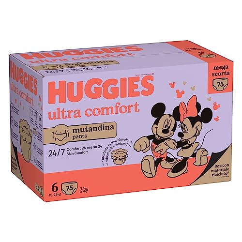 Pannolini Huggies Ultra Comfort Mutandina Megapack Misura 6^ 75 Pezzi