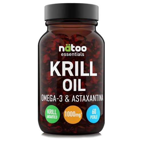 Nätoo Olio Di Krill - Ricco Di Acidi Grassi Omega 3 E Di Astaxantina - Fonte Sostenibile Di Omega3 - 60 Perle (1 Mese Di Integrazione)