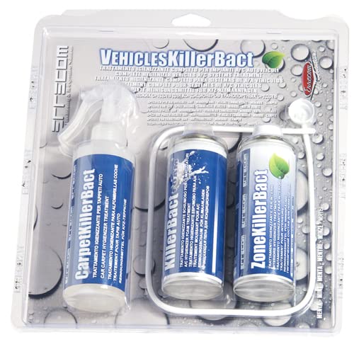 Veichles Killer Bact - Igienizzante 200 Ml Menta Con Carpet Antibatterico Per Tappeti Auto - Per Ambienti E Autoveicoli Impianti A/C