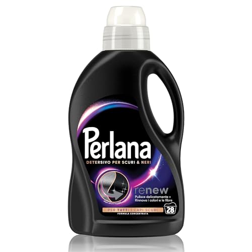 Perlana Detersivo Scuri E Neri (28 Lavaggi), Detersivo Lavatrice Liquido Per Tutti I Capi Scuri, Detersivo Capi Neri Per Fibre Rinnovate