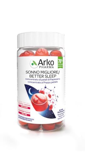 Arkopharma Arkogummies Sonno Migliore - Integratore Alimentare In Formato Caramelle Gommose - Per Rilassamento E Sonno - Con Estratto Di Papavero - 10