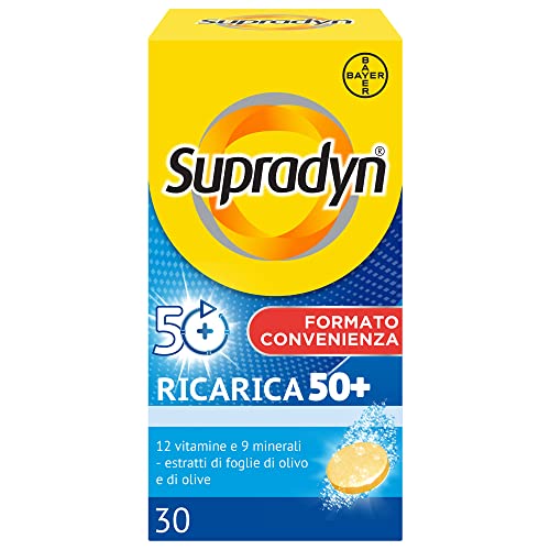 Supradyn Ricarica 50+ Integratore Multivitaminico Completo Vitamine E Minerali Con Vitamina B12, C, D, Zinco Per Stanchezza Fisica E Concentrazione Da