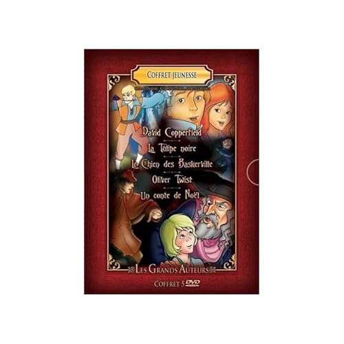 Coffret Jeunesse Les Grands Auteurs : David Copperfield ; La Tulipe Noire ; Le Chien Des Baskerville ; Oliver Twist ; U