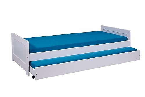 Inter Link - Letto A Scomparsa - Letto A Cassetti - Letto Con Contenitore - Letto In Legno Massiccio - 90 X 190 Cm - 2 Letti - Con Rete A Doghe - Vern