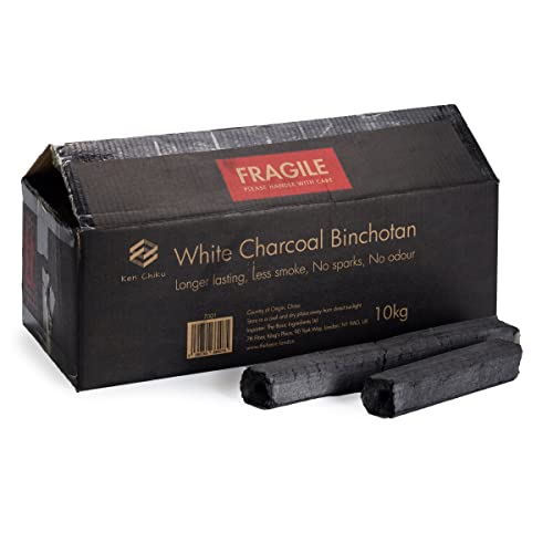 Binchotan Carbone Bianco | 10 Kg Di Bricchette Da Barbecue | Tempo Di Combustione Lungo | Senza Fumo E Inodore | Carbone Da Ristorante | Garantisce Sa