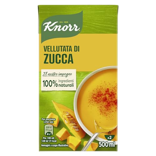 Knorr Vellutata Di Zucca, Piatti Pronti Knorr Con Ingredienti 100% Naturali, Senza Coloranti E Senza Conservanti Aggiunti, Ricco Di Fibre, Vegetariano