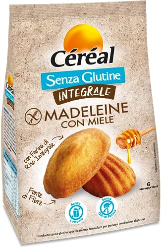 Céréal Madeleine Con Miele Integrali, Senza Glutine E Senza Lattosio, Con Farina Di Riso Integrale, Merendine Per Adulti E Bambini, Perfette A Colazio