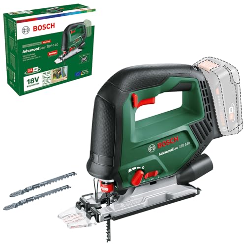 Bosch Seghetto Alternativo A Batteria Advancedsaw 18V-140 (Funzione Pendolo; Motore Brushless; Profondità Taglio: 140 Mm/10 Mm/20 Mm; 3 Lame; 18 Volt;