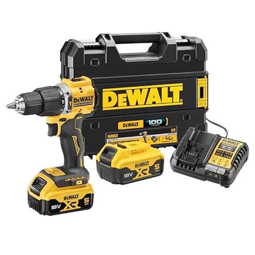 Dewalt Dcd100Yp2T-Qw Trapano Avvitatore Con Percussione 100 Anni 18V Xr 2 Battetie 5Ah E Caricatore In Valigetta