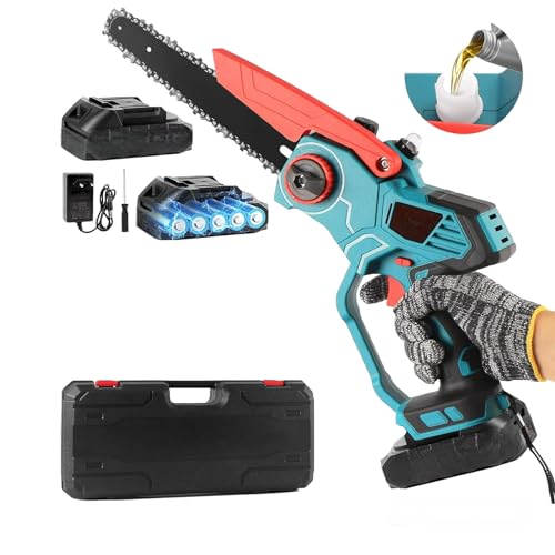 Mini Motosega A Batteria 88V Per Potatura Motosega A Batteria 8 Pollici Elettrosega Con Due Batterie Con Pompetta Olio Per Lubrificazione Automatica P