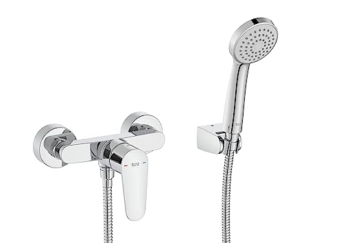 Roca A5A204Fc00 Miscelatore Doccia Victoria Plus Con Doccia A Mano, Flessibile Da 1,50 M E Supporto Doccia Snodato, Cromato