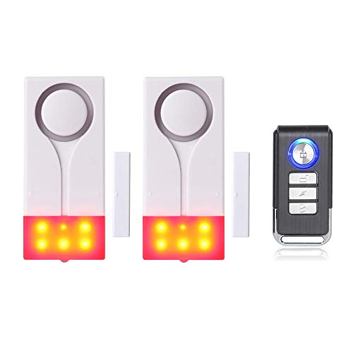 Mengshen Allarme Audio Allarme Senza Fili Allarme Sensore Magnetico Per La Sicurezza Domestica Della Porta - 1 Telecomando E 2 Allarme M702