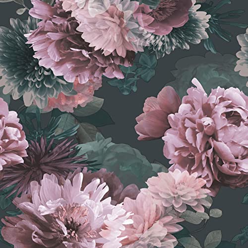 Muriva Lipsy London 144061 - Carta Da Parati Issey Green Blush - Fiori Grandi