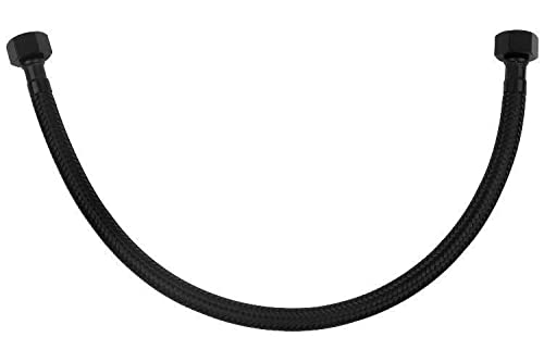 60Cm 3/8" X 3/8" Inch Bsp Nero Nylon Intrecciato Tubo Flessibile Sciacquone