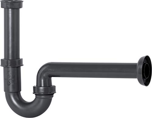Cornat T317406R - Sifone In Plastica Per Sanitari, 1 1/4", Colore: Grigio
