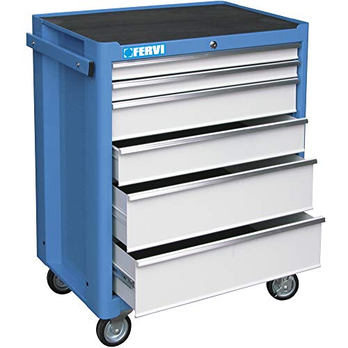 Fervi C900/B Carrello Porta Utensili, Grigio/Ciano