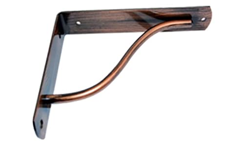 Veca - Reggimensola Linea "Curva" Per Arredo Casa In Zama 18Cm - Colore Rame Spazzolato
