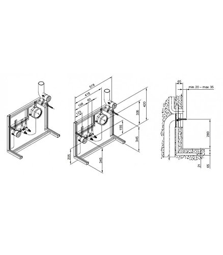 Ideal Standard T653367 Staffa Per Twin, Cromo