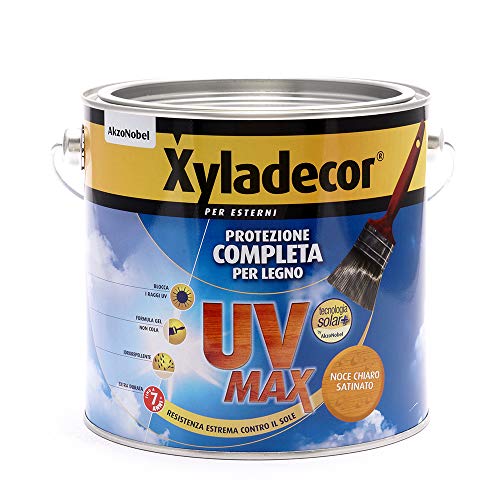 Xyladecor Smalto Legno Esterni Uv Max Protezione Completa Da Sole E Agenti Atmosferici Idrorepellente Colore Noce Chiaro 2,5L