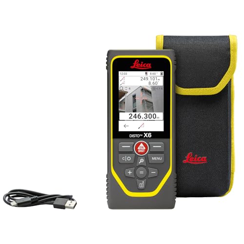 Leica Disto X6 – Metro Laser Robusto (Classe Di Protezione Ip65) Con Bluetooth Uso Con App E Fotocamera Del Mirino Per Misurazioni Della Distanza Nell
