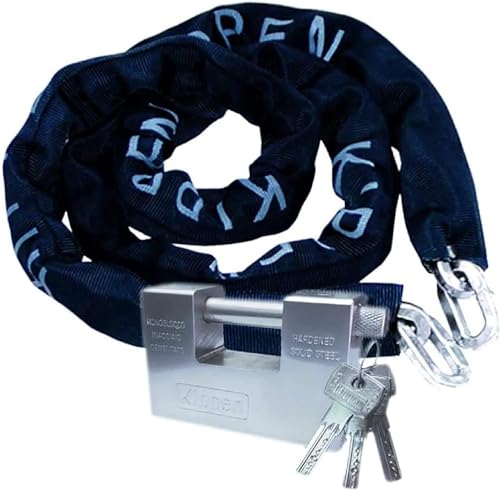 Kippen 2016Bx - Kit Sicurezza Per Auto, Moto E Scooter, Composto Da: Catena Antifurto Misura 10X1200 Mm + Lucchetto Cementato Antiscasso 90 Mm.