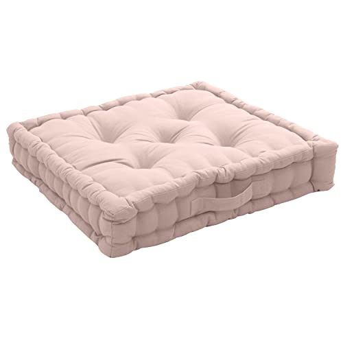 Ed Enjoy Home Panama Cuscino Da Pavimento Con Manico, Cotone, Rosa Antico, Standard