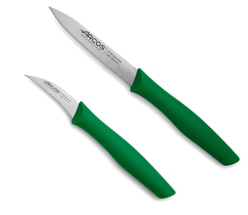 Arcos Serie Nova, Set Coltello Sbucciare, Lama Acciaio Inossidabile Nitrum, Manico Polipropilene, Colore Verde