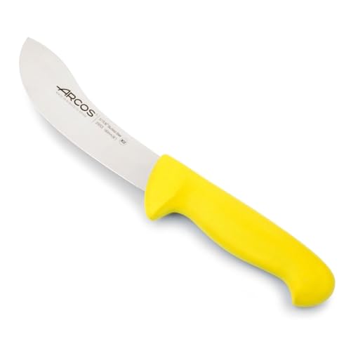 Arcos Serie 2900, Coltello Danese Coltello Scuoiamento, Lama Acciaio Inossidabile Nitrum 160 Mm, Manico Polipropilene, Colore Giallo