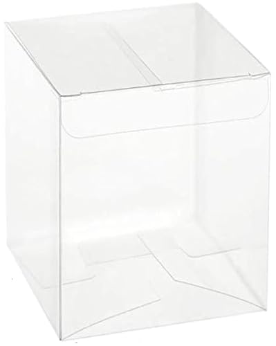 Puntocasastore Scatole Bomboniere Pieghevoli Trasparenti Pvc Confezione Regalo Contenitore Portaconfetti Plastica Astuccio Multiuso (50 Pz, 10X10X12 C
