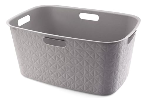 Curver Softex - Cesto Portabiancheria Da 45 L, Design Elegante, Leggero, Impilabile E Pratico, 70% Riciclato, Dimensioni Spaziose 59 X 39 X 27 Cm, Col