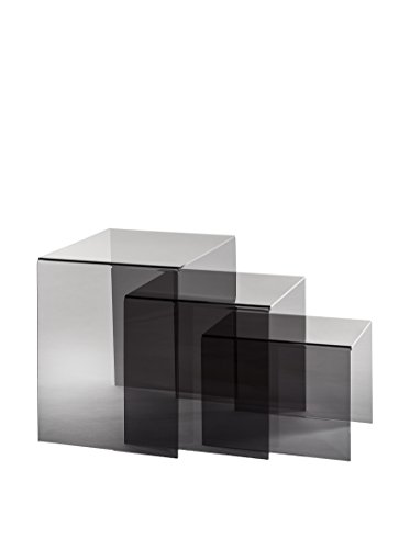 Iplex Design Trix Tavolini 3 Altezze In Plexiglass Trasparente, Fumé