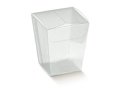 Subito Disponibile 50 Pezzi Scatola Bicchiere Bicchierino Pvc Portaconfetti 3.3X3.3X5 Cm Bo
