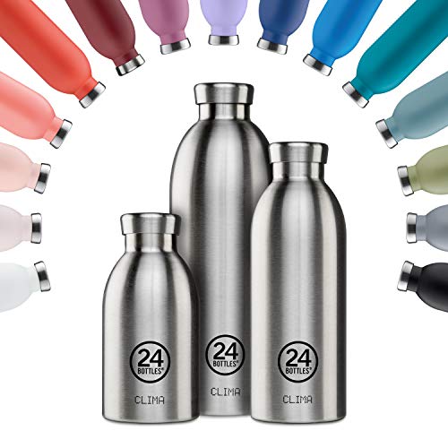 24 Bottles Clima Bottle Thermos In Acciaio Inox Per Alimenti, Colore Oro Blu, 500 Ml