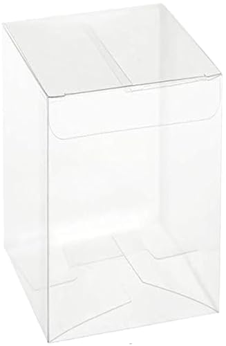 Puntocasastore Scatole Bomboniere Pieghevoli Trasparenti Pvc Confezione Regalo Contenitore Portaconfetti Plastica Astuccio Multiuso (50 Pz, 8X8X20 Cm)
