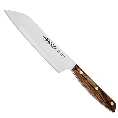 Arcos Coltello Santoku 7 Pollici In Acciaio Inossidabile, Coltello Da Cucina Giapponese Per Pesce, Carne E Verdure, Manico In Legno Di Ovengkol E Lama
