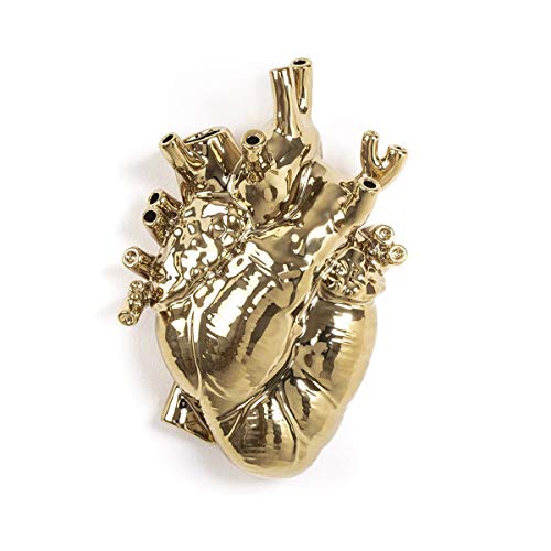 Seletti "Love In Bloom Gold Vaso Cuore Finitura Oro