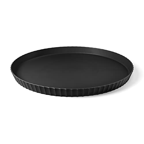 Blim Plus Vassoio Rotondo Di Design Atena Ø40Cm Nero Opaco (Carbon) In Plastica 100% Riciclabile, Non Tossico, Lavabile In Lavastoviglie, Per Aperitiv