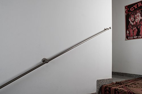 Corrimano L. 390 Cm In Acciaio Satinato Ø 20 Mm – Portata 80 Kg – Completo