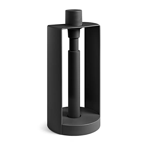 Blim Plus Portarotolo Stop Nero Opaco (Carbon) In Plastica 100% Riciclabile, Non Tossico, Con Blocco A Pressione Per Facilitare Lo Strappo, Per Rotoli