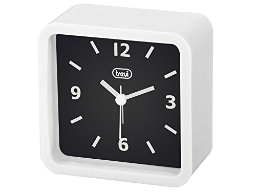 Trevi Sld 3820 Orologio Al Quarzo Con Sveglia, Grande Quadrante, Finitura Gommata, Movimento Silenzioso, Suoneria Elettronica, Bianco