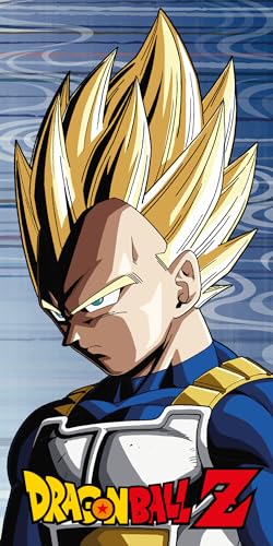 Dragon Ball Z - Vegeta Super Saiyan - Telo Mare Spiaggia Bagno Beach Towel - 100% Cotone - Dimensioni 70X140Cm