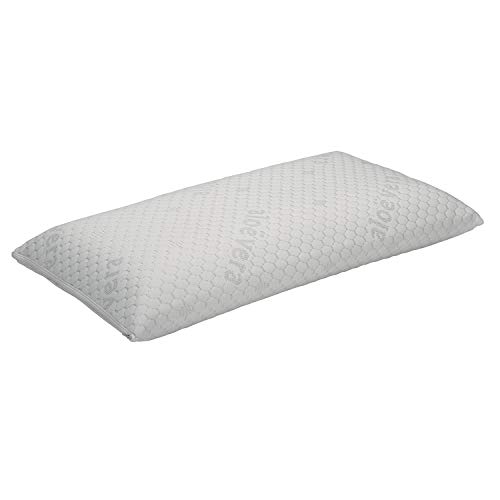 Pikolin Home - Cuscino In Memory Foam Con Aloe Vera Di Durezza Elevata, Filo D’Argento E Doppia Federa Che Dona Relax E Comfort