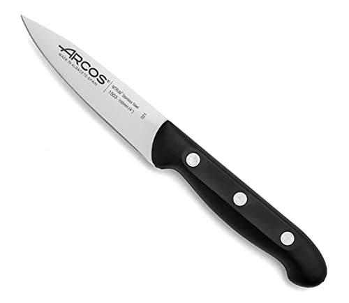 Arcos Serie Maitre, Spelucchino Coltello Per Sbucciare, Lama Acciaio Inossidabile Nitrum 100 Mm, Manico Polipropilene, Colore Nero
