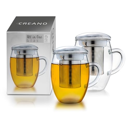 Bicchiere Da Tè Tutto In Uno Da 400 Ml, Grande Tazza Da Tè Con Colino In Acciaio Inossidabile E Coperchio In Vetro, Teiera In Attraente Confezione Reg