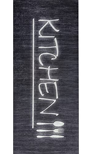 Mani Textile Tps_Kitch_Nero 60 Tappeto, Poliestere, 60 X 90 Cm