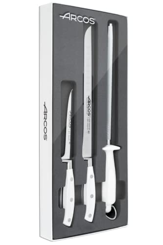 Arcos Set Di Per Disossare, Prosciutto E Affilacoltelli, Acciaio Inox, Bianco, 50 X 20 X 5 Cm, 3 Pezzi
