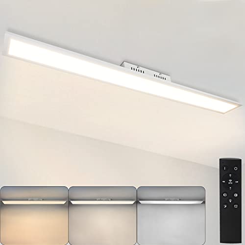 Cbjktx Plafonnier Led Panneau Dimmerabile Plafonnier 120X15 Cm Con Télécommande 42W Panneau De Plafond Lampe De Salon Veilleuse Modern Chambre Lampe B